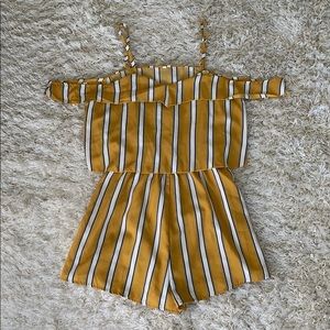 Cute off the shoulder yellow romper